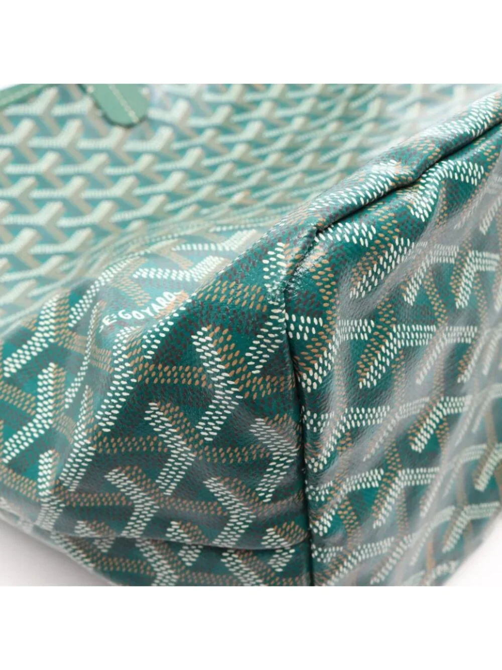 Goyard Tote Bag Saint Louis PM Green White Brown Canvas Leather